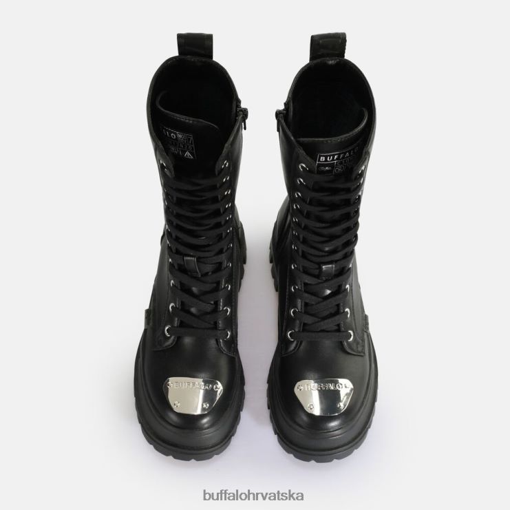 crno Buffalo aspha steel laceup hi boot vegan |čizme TDD6T629